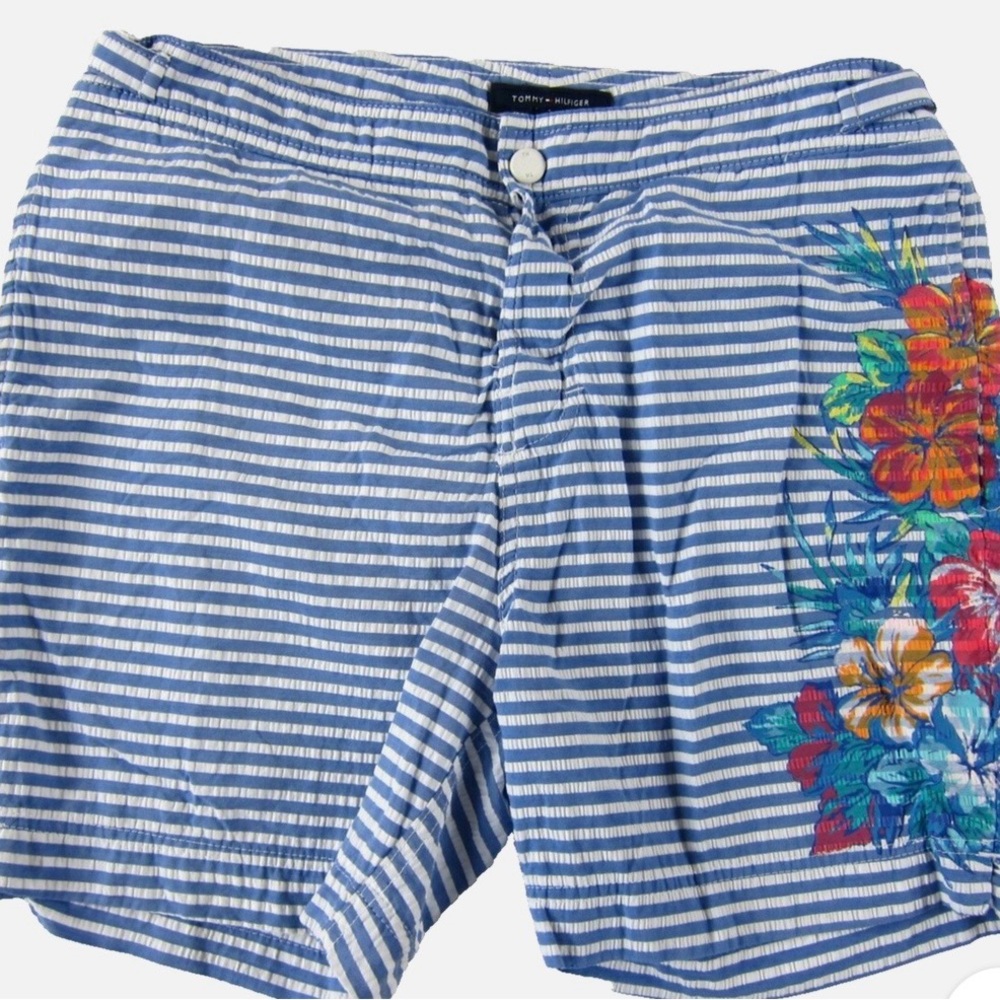 NWT Men’s Tommy Hilfiger Swim Trunks Blue Striped W/ Lining Floral Print XXL $69